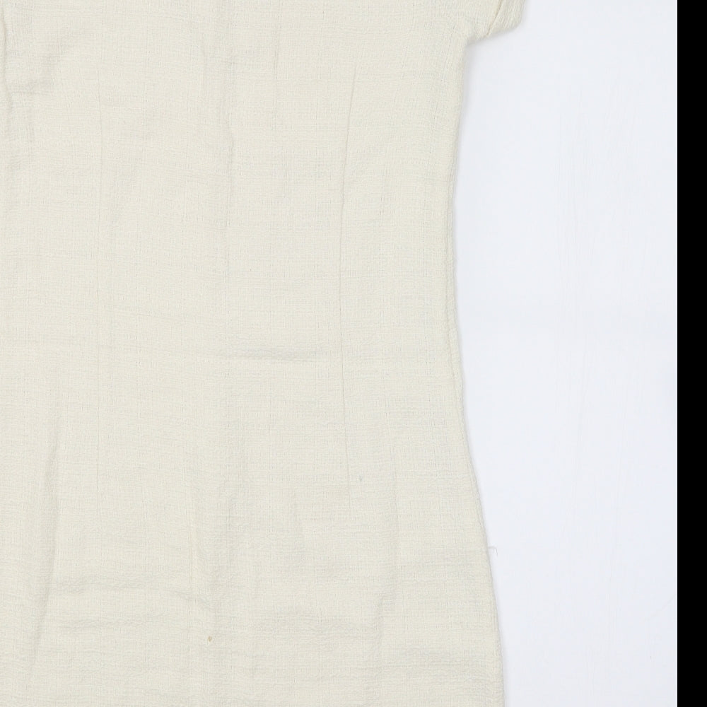 LAURA CLEMENT Womens White Jumper Dress Size 8