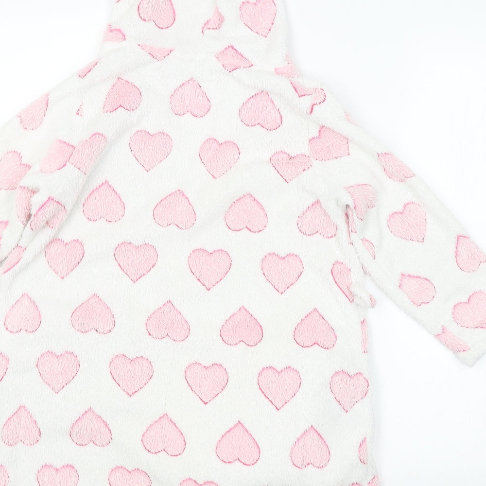 Young Dimension Girls White Geometric Robe Size 7-8 Years