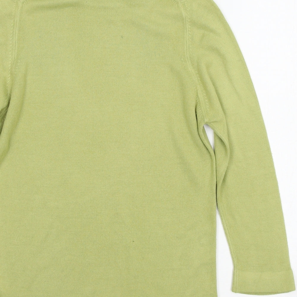 St Michael Womens Green Knit Pullover Jumper Size 8