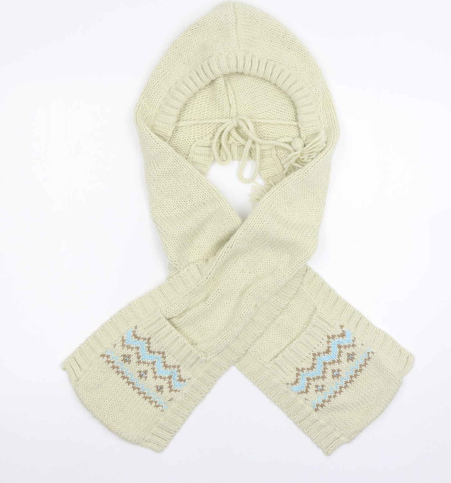 Preworn Womens Beige Knit Scarf