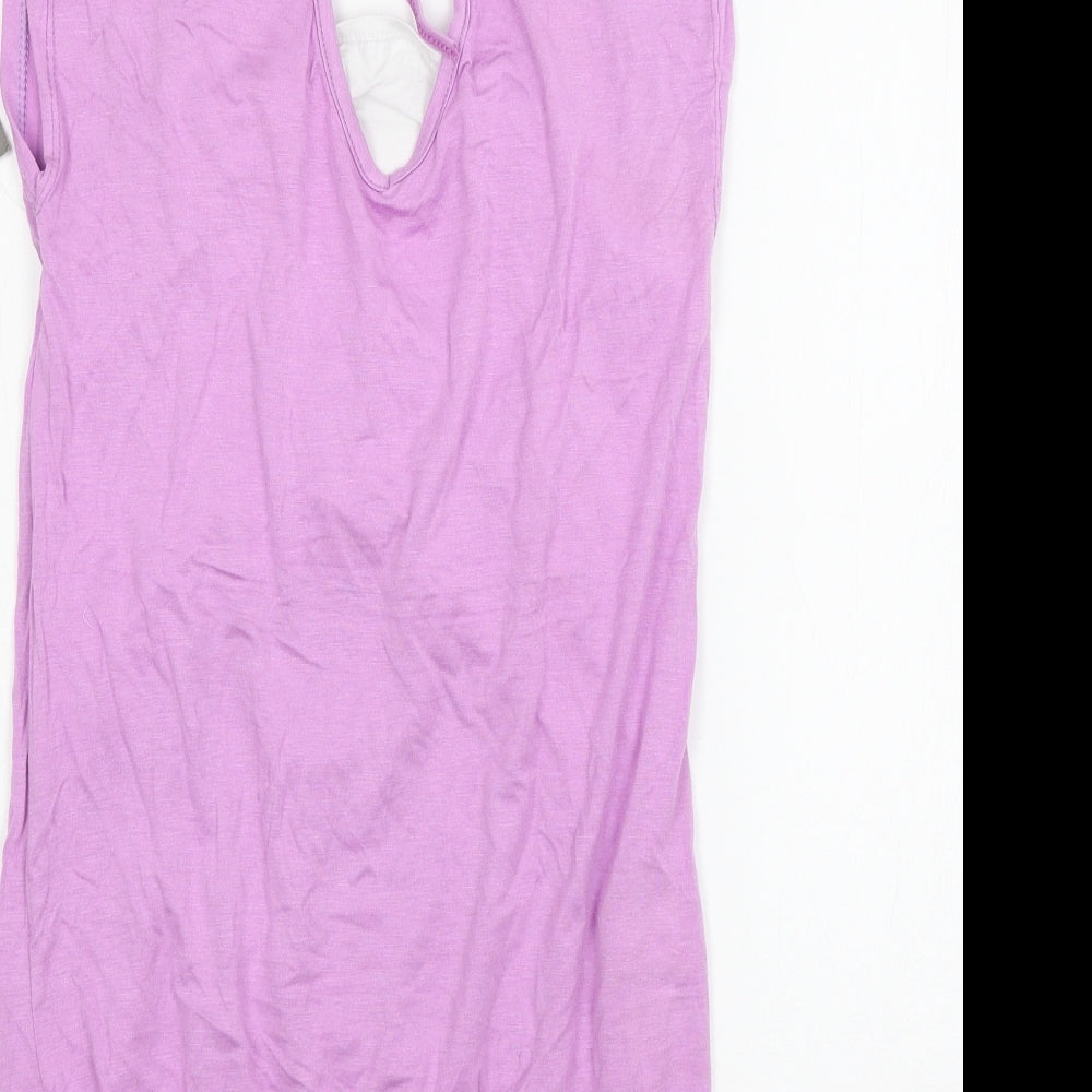 Desmoon Womens Purple Jersey Basic T-Shirt Size 10