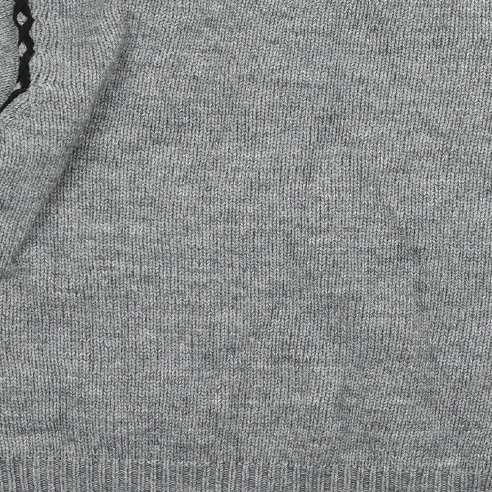 Sweewë Womens Grey Knit Pullover Jumper Size S - lace up