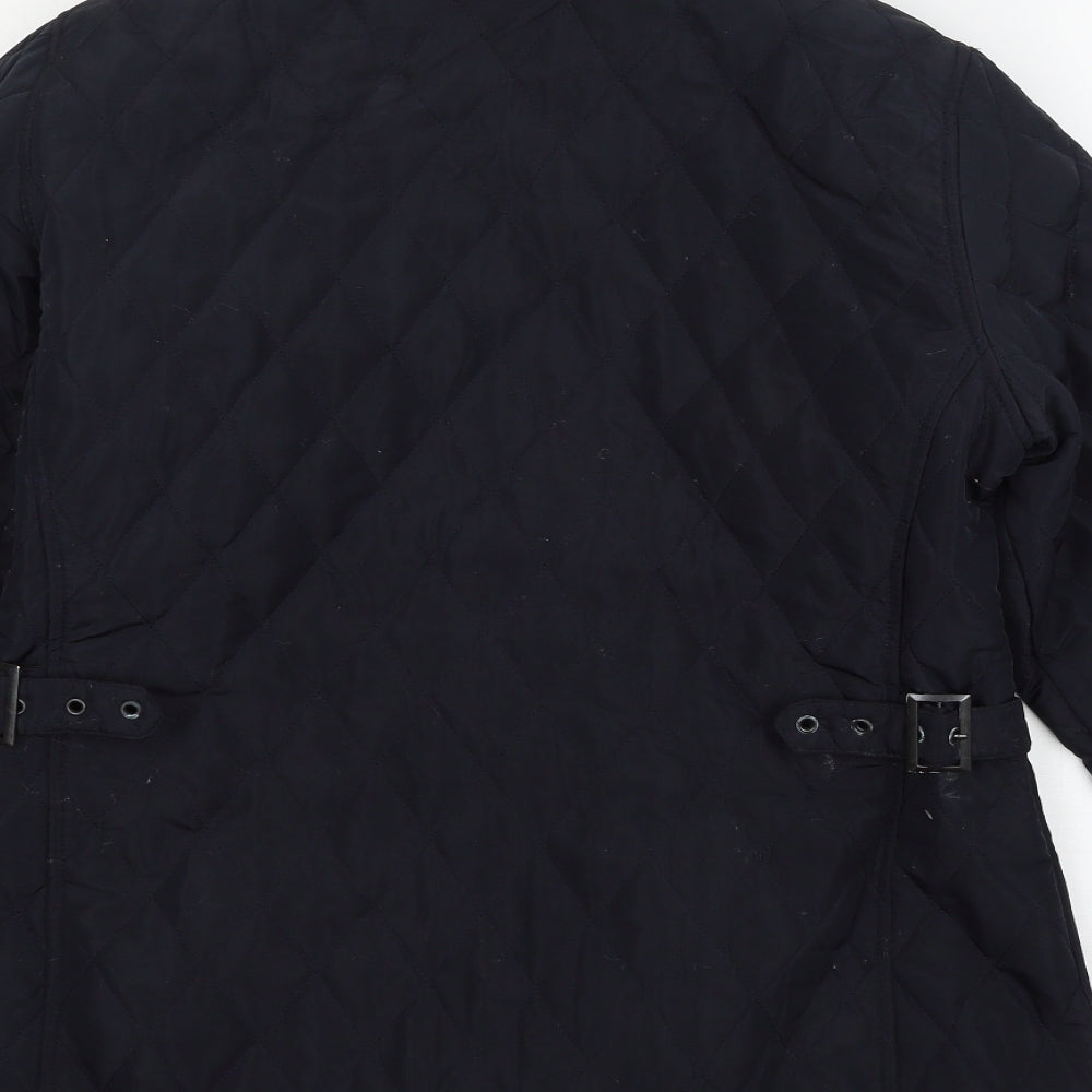 Intuition Womens Blue Quilted Jacket Size 14