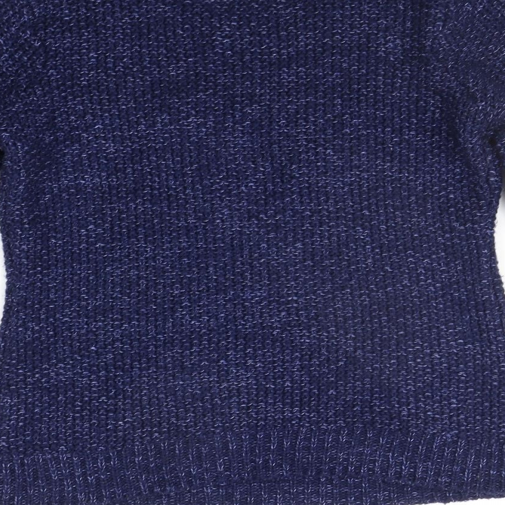 Miyoko Womens Blue Pullover Jumper Size M - heart detail