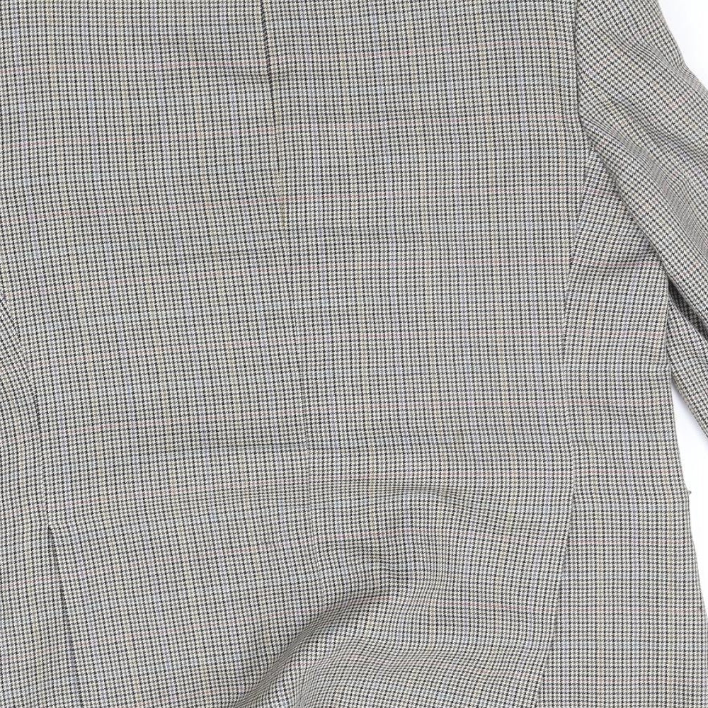 DEBNHAMS Mens Beige Check Jacket Suit Jacket Size L