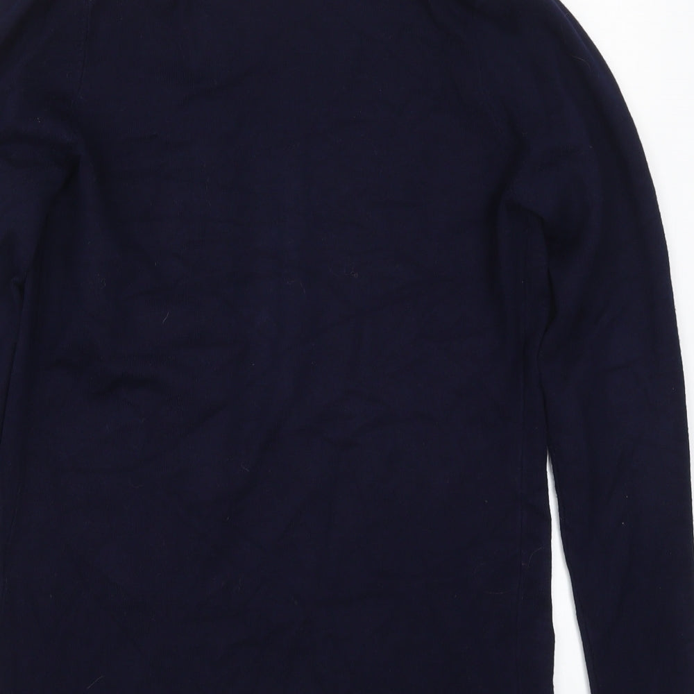 Preworn Womens Blue Rayon Cardigan Jumper Size S