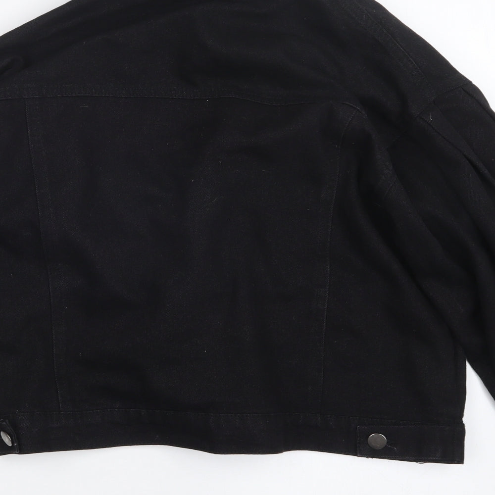 SheIn Womens Black Denim Jacket Size XS
