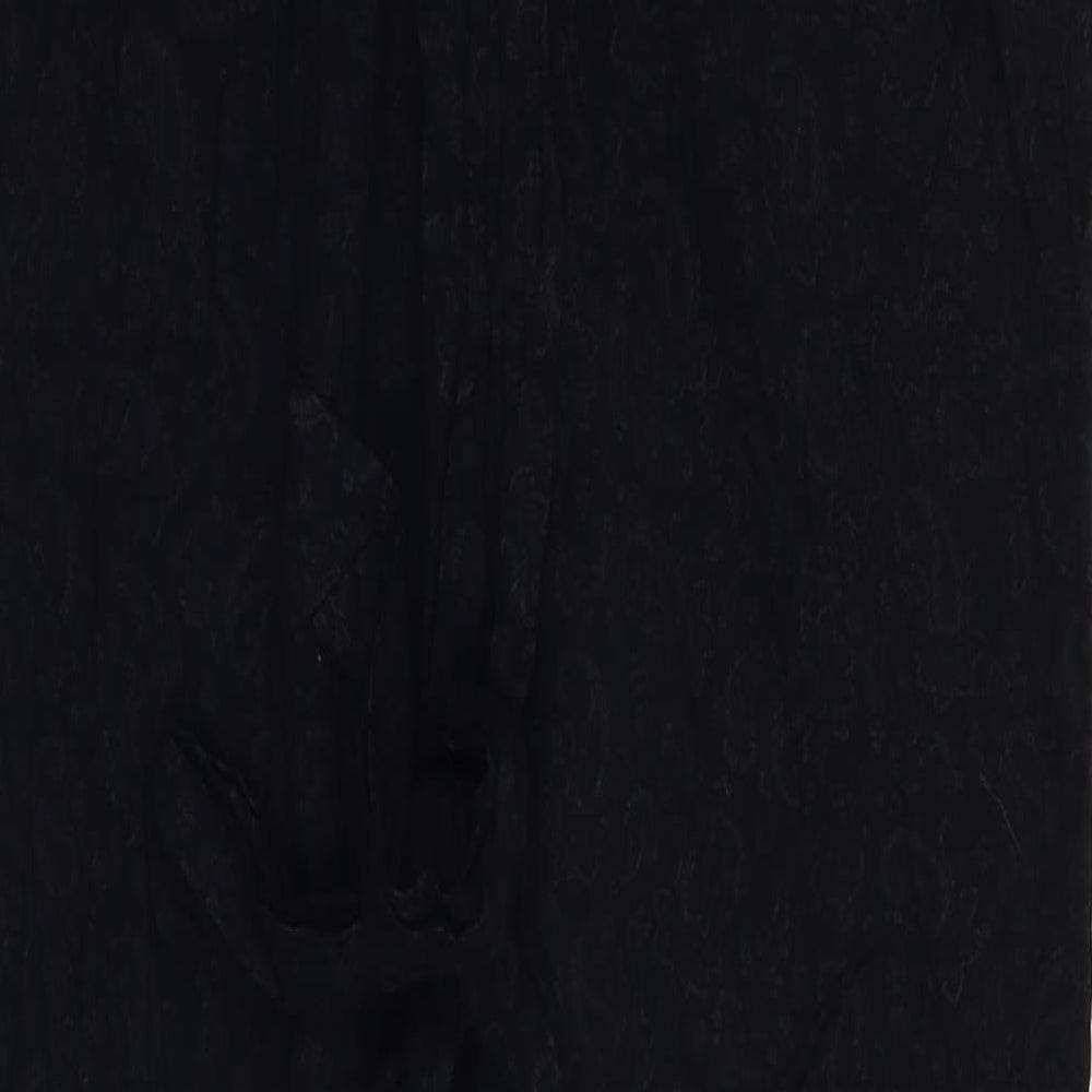 Zara Womens Black Paisley Trousers Size 36 L28 in