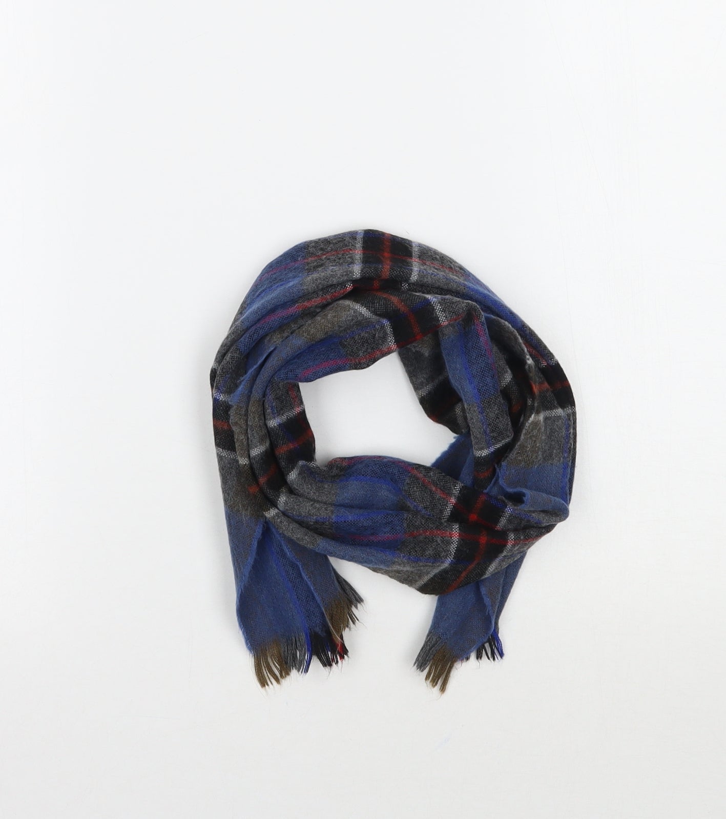 Preworn Boys Blue Check Scarf One Size