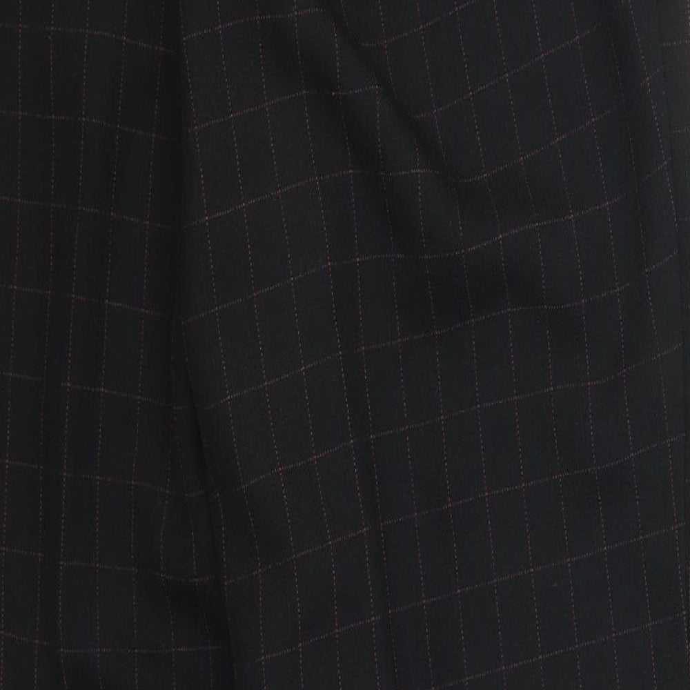 Marks & Spencer Womens Black Check Trousers Size 18 L26 in - Pink