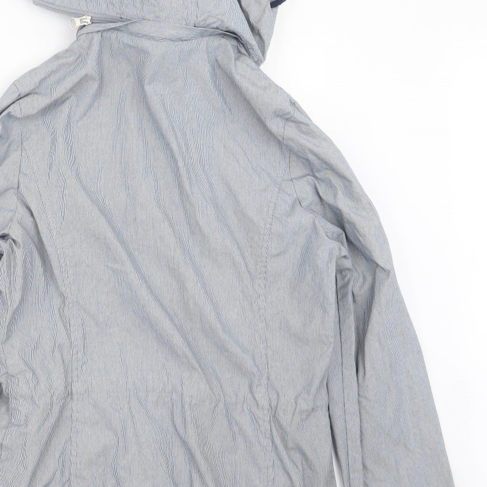 Bonmarché Womens Blue Striped Jacket Coat Size 12