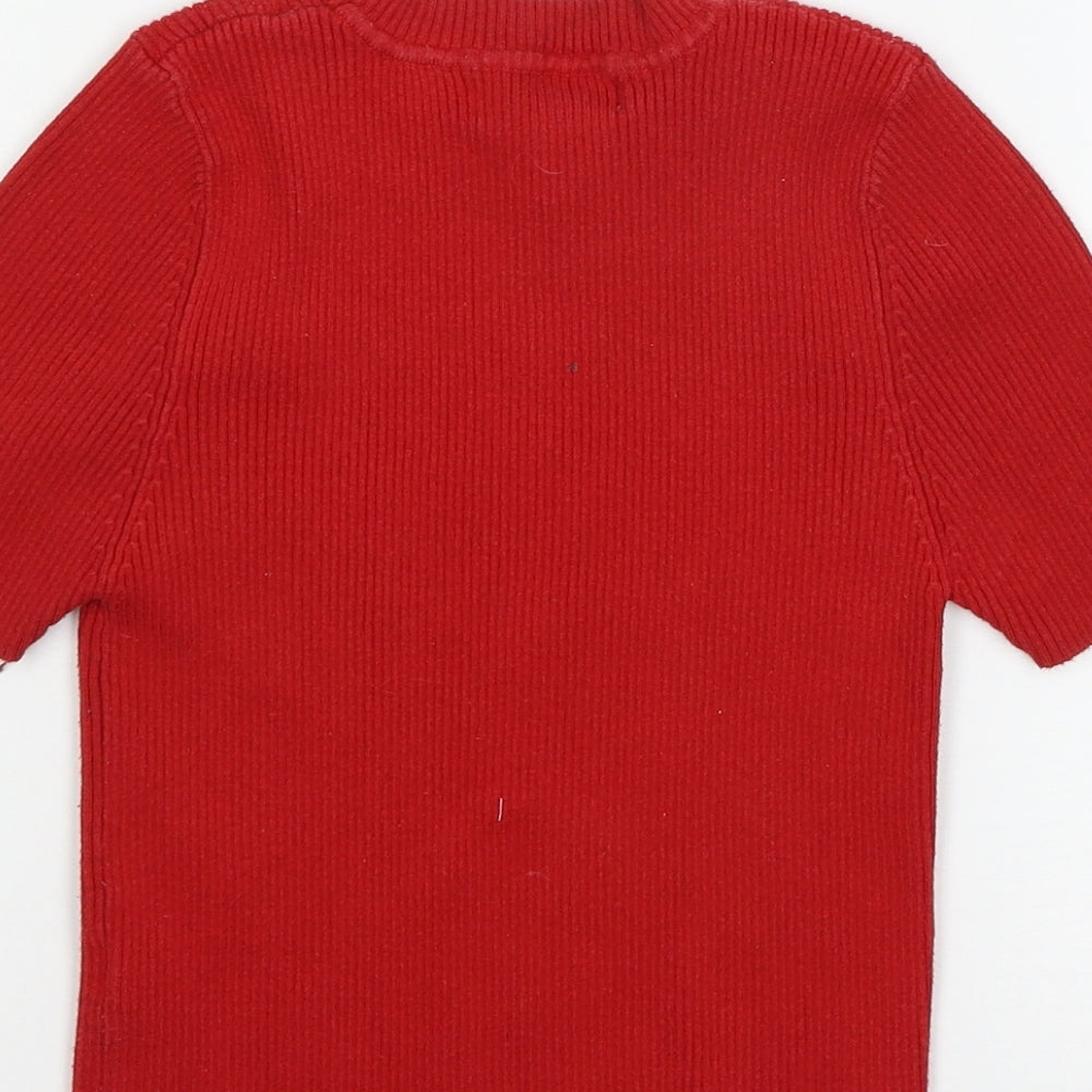 FOREVER 21 Womens Red Knit Basic T-Shirt Size M