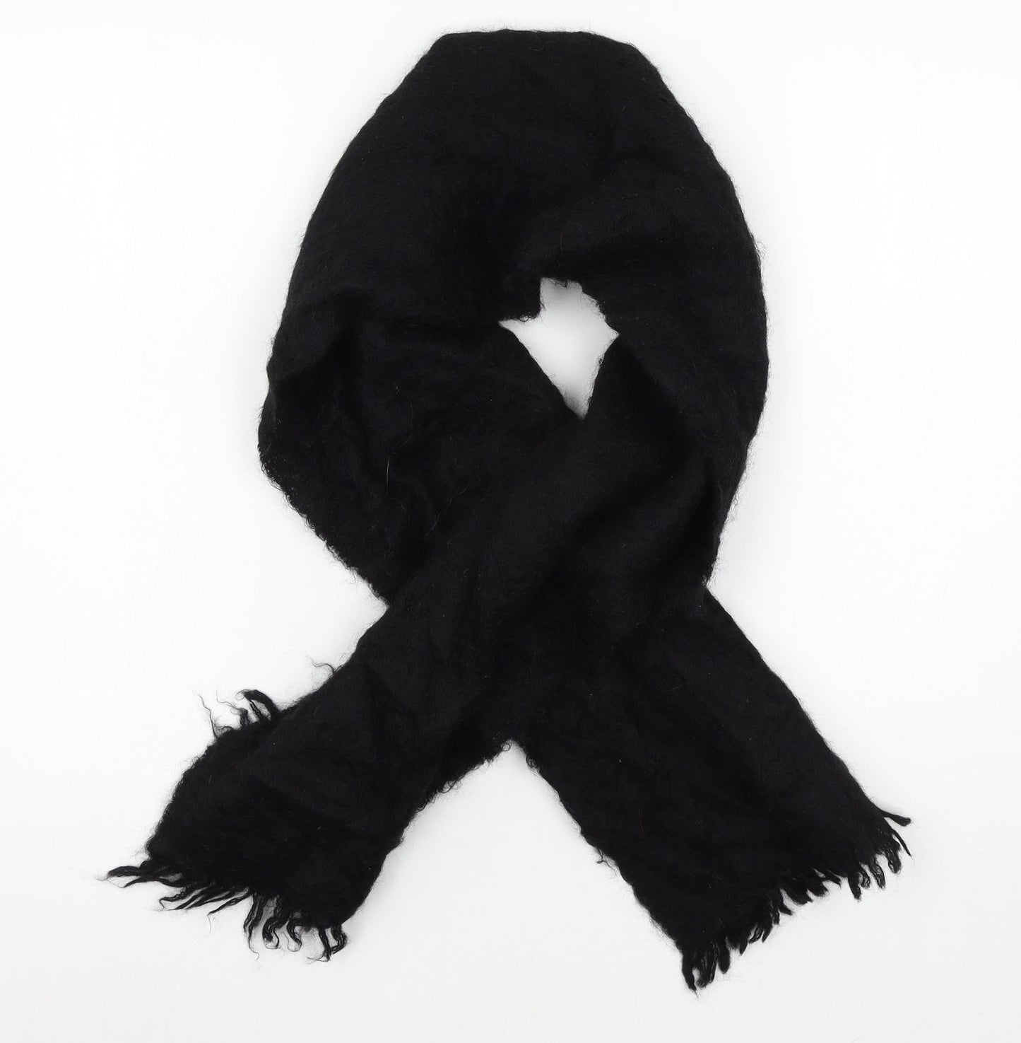 Preworn Womens Black Knit Scarf