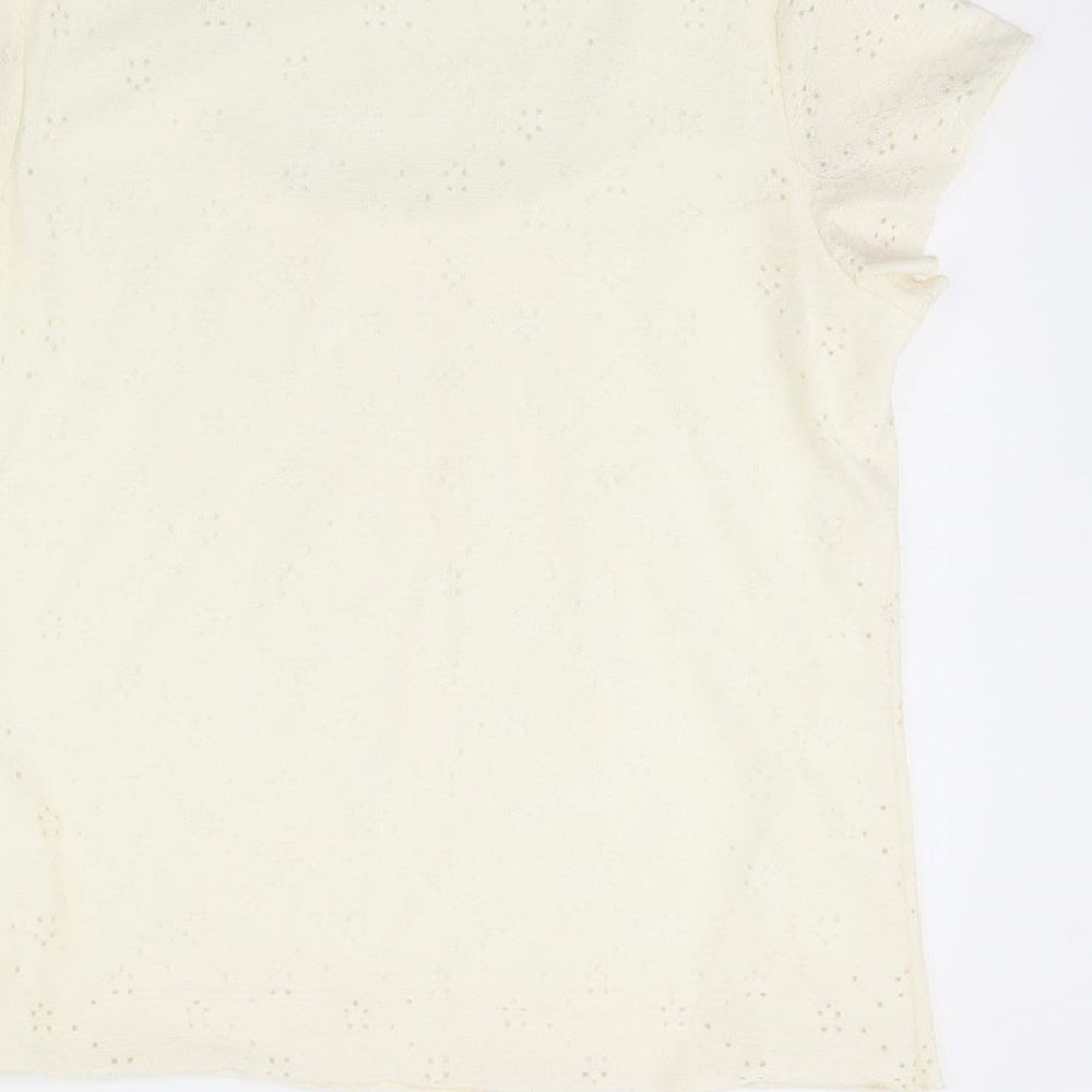 Saloos Womens Ivory Basic Blouse Size M