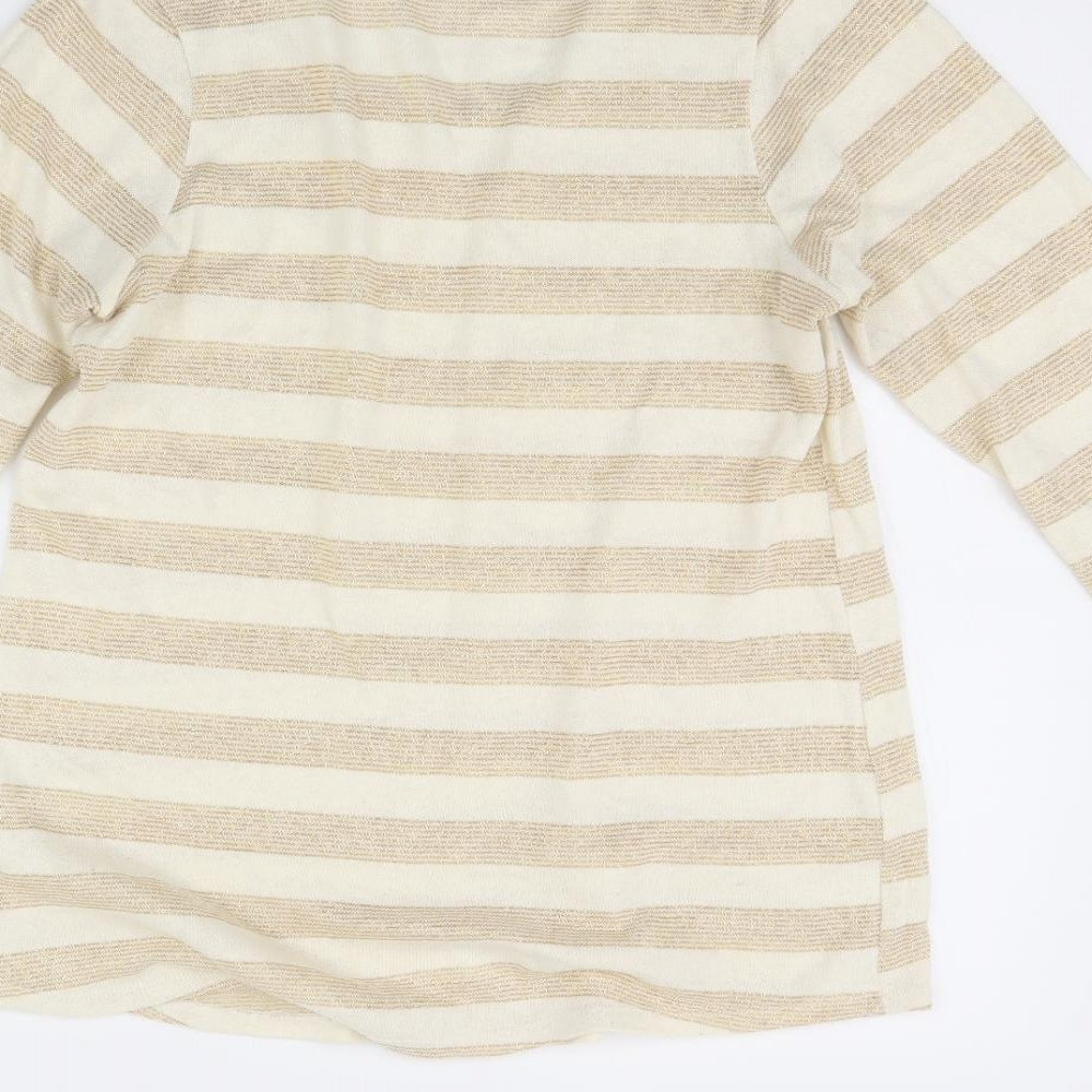 BHS Womens Beige Striped Pullover Jumper Size 14