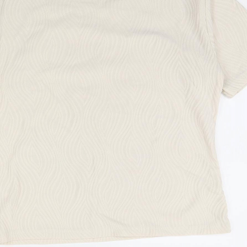 Klass Womens Beige Basic Blouse Size M