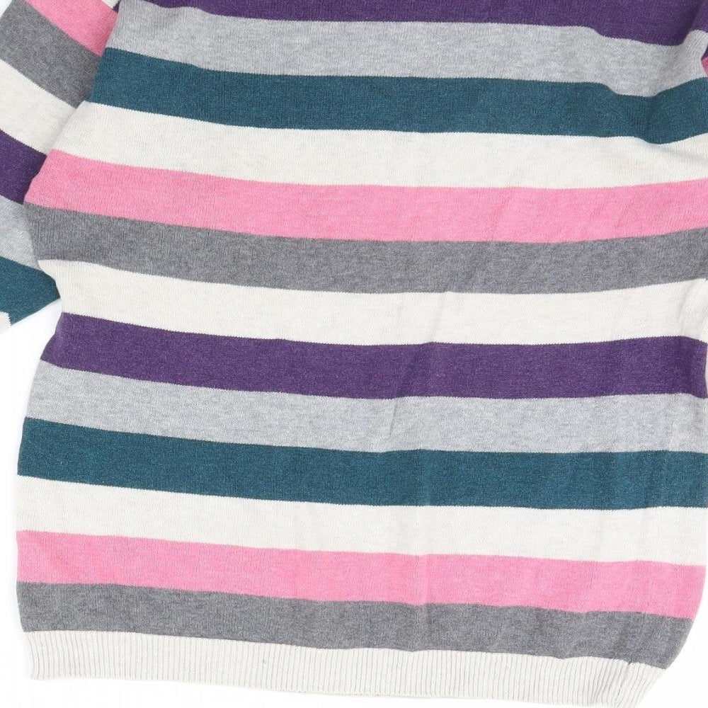 H&M Womens Pink Striped Pullover Jumper Size XS