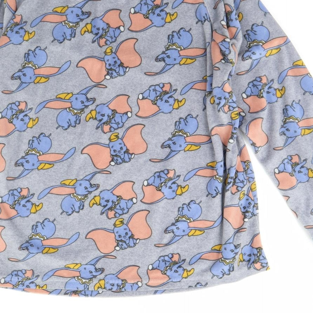 Disney Womens Grey Animal Print Fleece Cami Pyjama Top Size 6 - dumbo