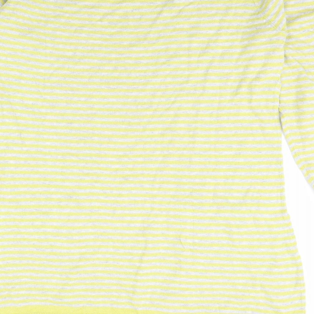 Lilly & me Womens Yellow Striped Pullover Jumper Size 12