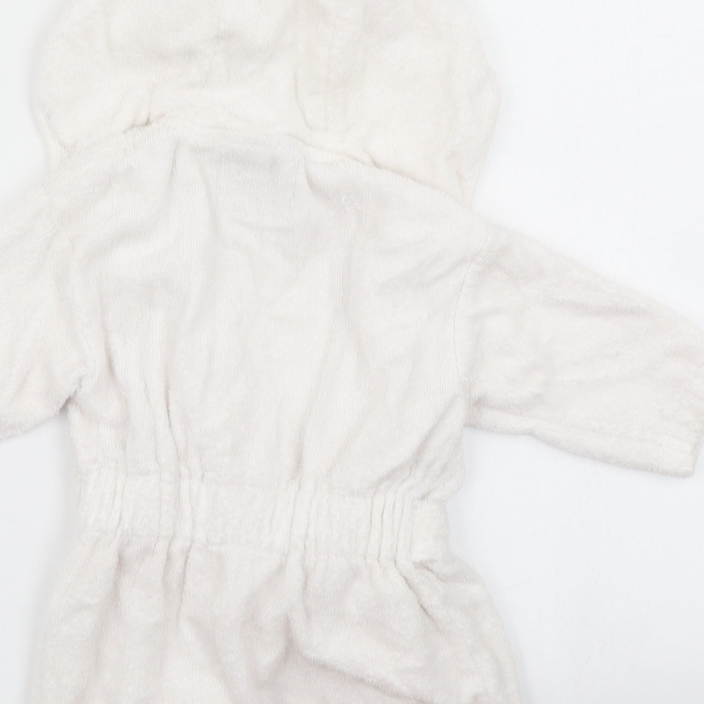V by Very Girls White Solid Kaftan Robe Size 3-6 Months