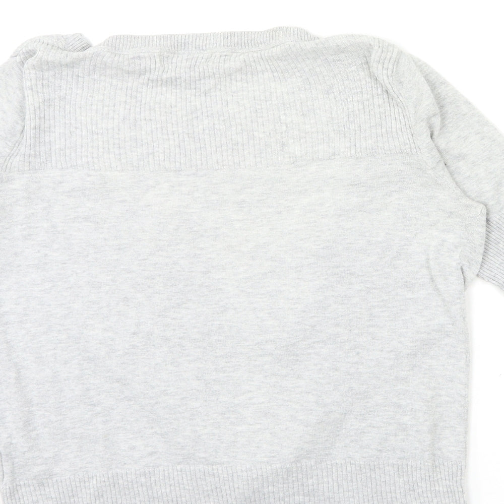 Papaya Womens Grey Knit Cardigan Jumper Size 8