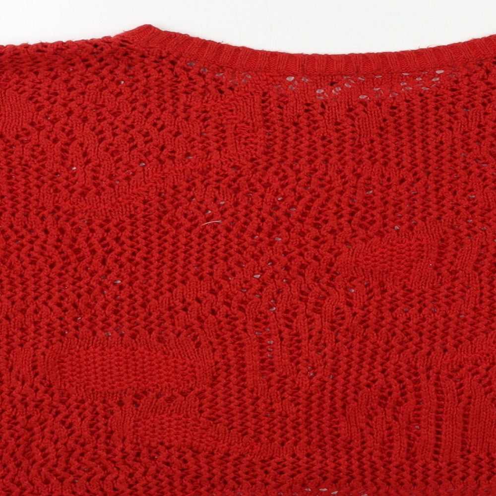 Papaya Womens Red Knit Pullover Jumper Size 16