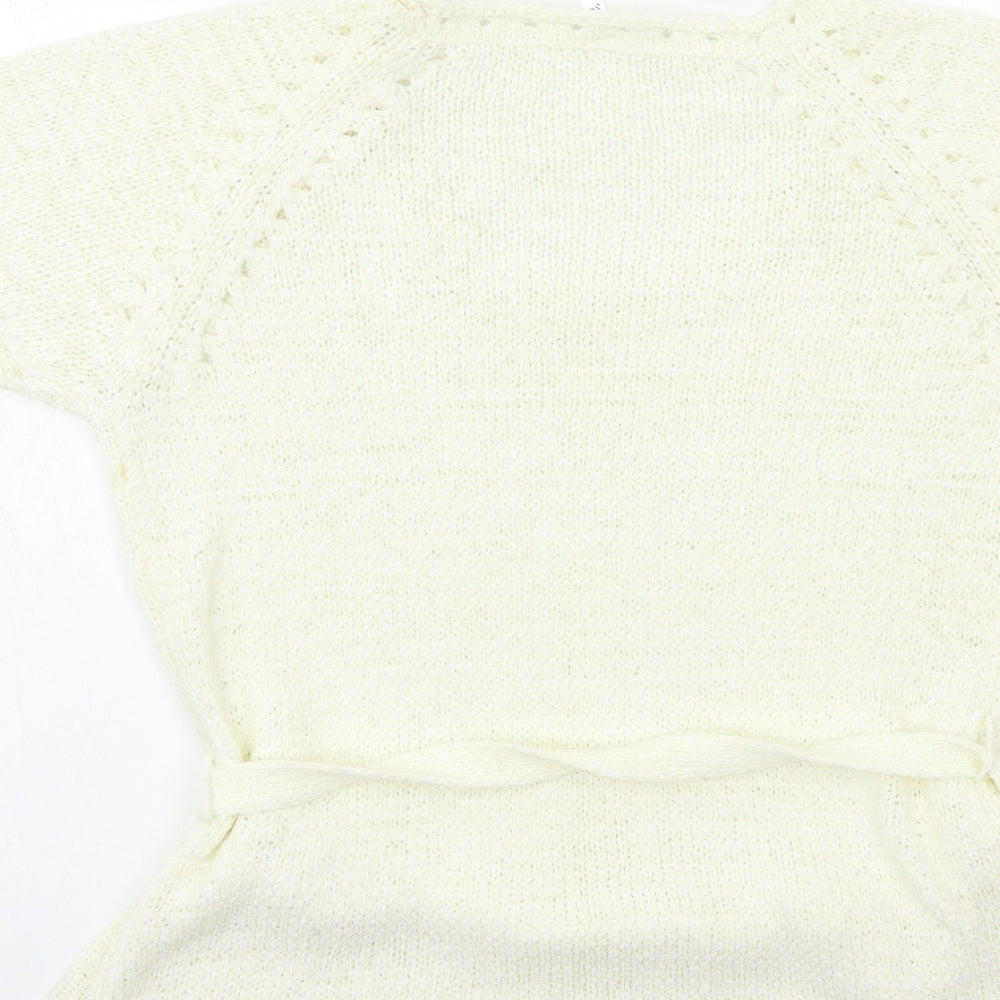 E-vie Womens White Knit Jumper Size 14