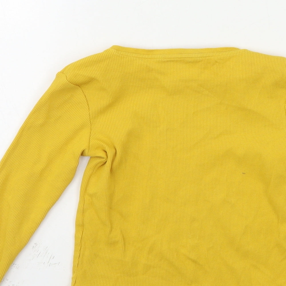 George Girls Yellow Basic T-Shirt Size 5-6 Years