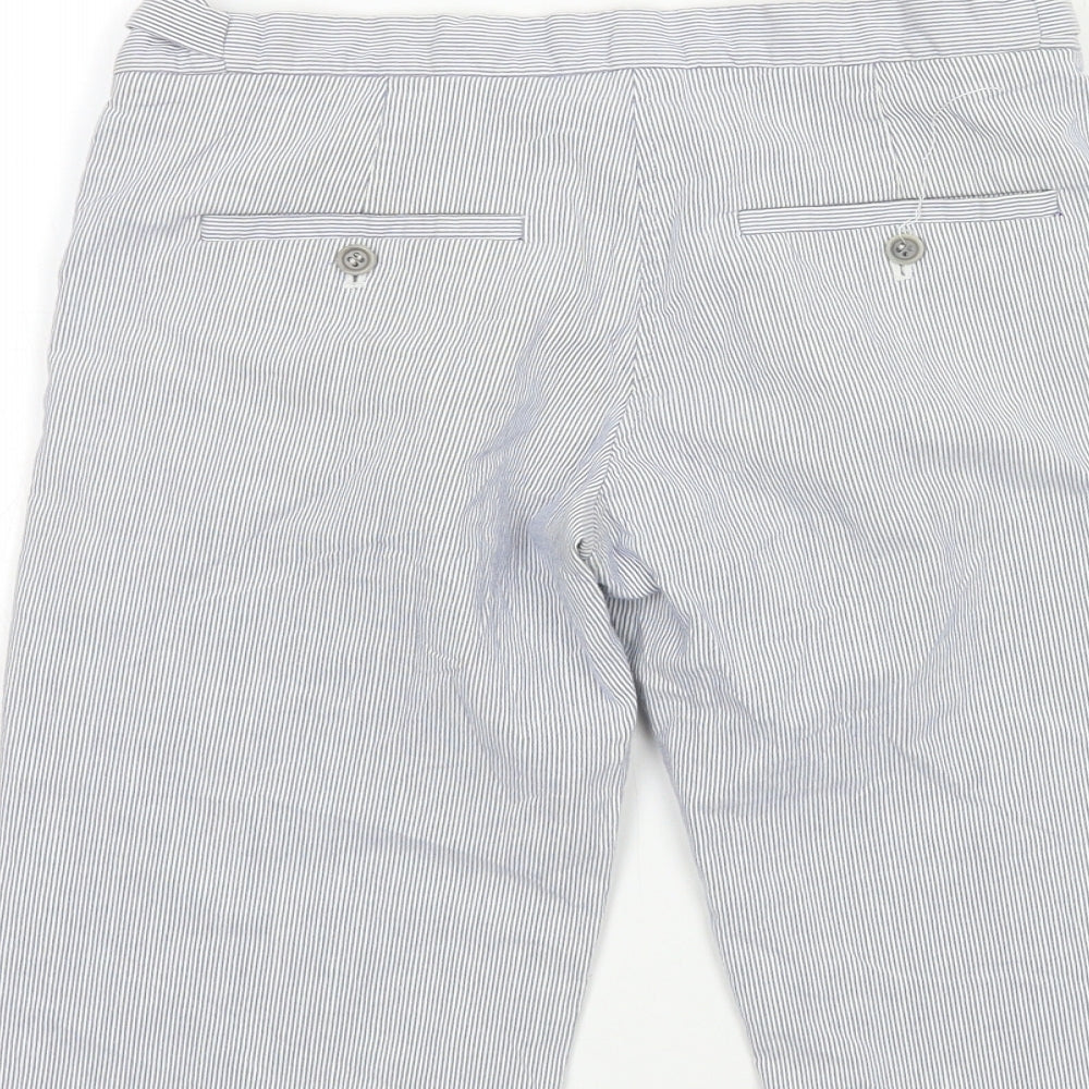 FARH Womens Blue Striped Cropped Trousers Size 28 in