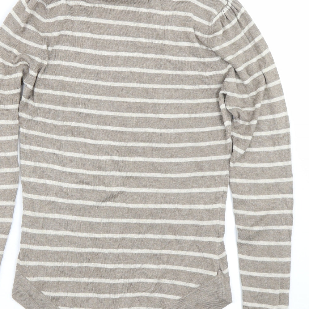 Warehouse Womens Brown Striped Pullover Jumper Size 8