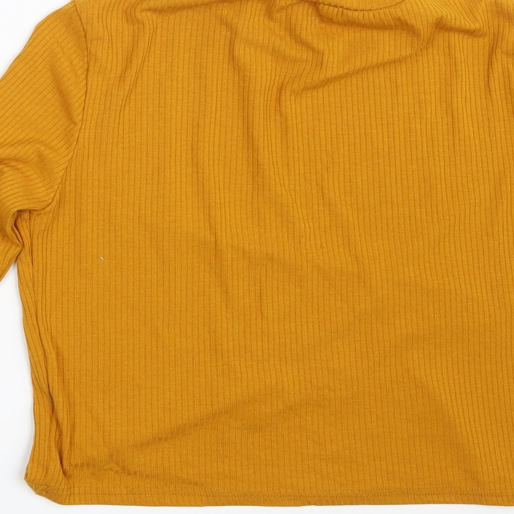 SheIn Womens Yellow Rayon Pullover Sweatshirt Size L