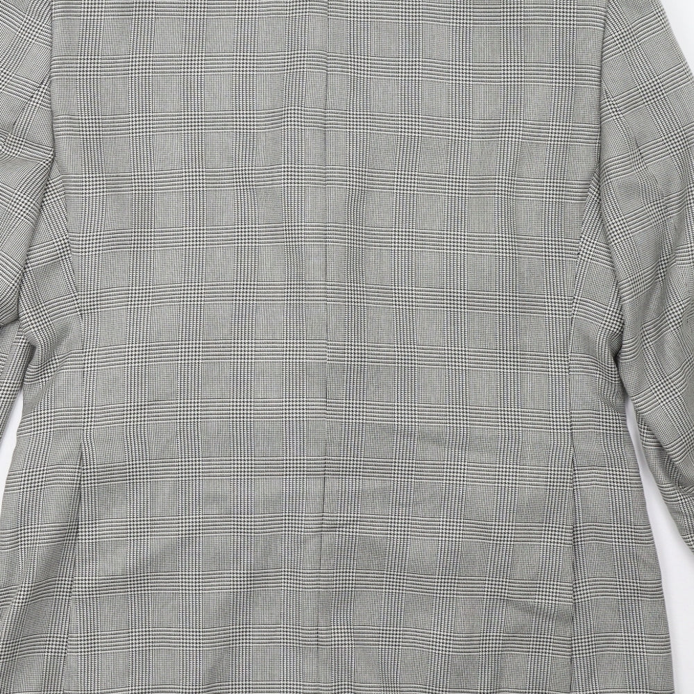 green woods Womens Grey Check Jacket Blazer Size 40