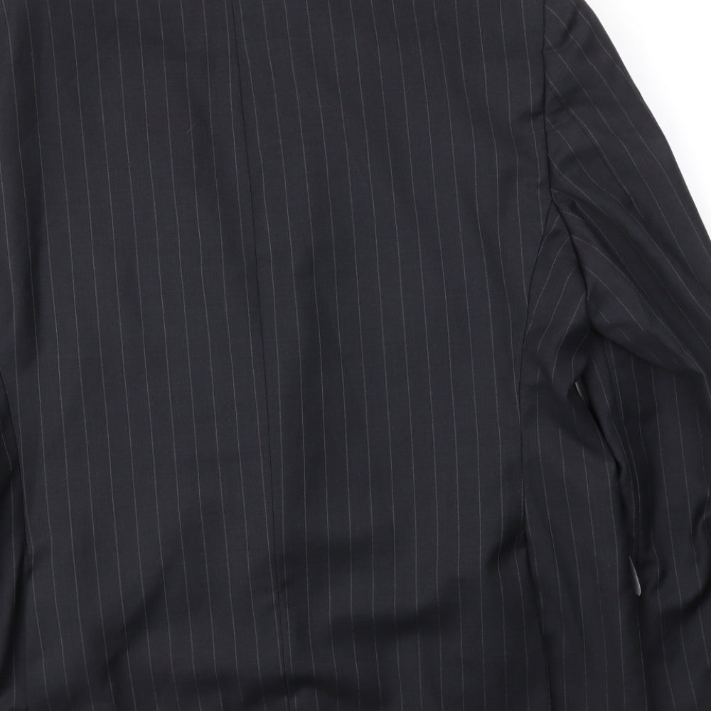 OUSTIN REED Mens Black Striped Jacket Blazer Size 40