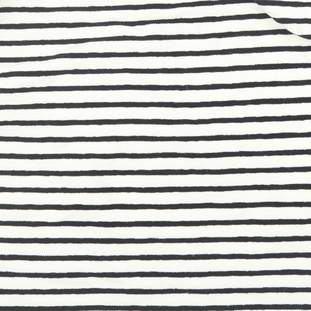 M&S Womens White Striped Pullover Jumper Size 18