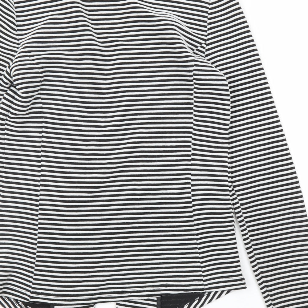Papaya Womens Black Striped Jacket Blazer Size 8