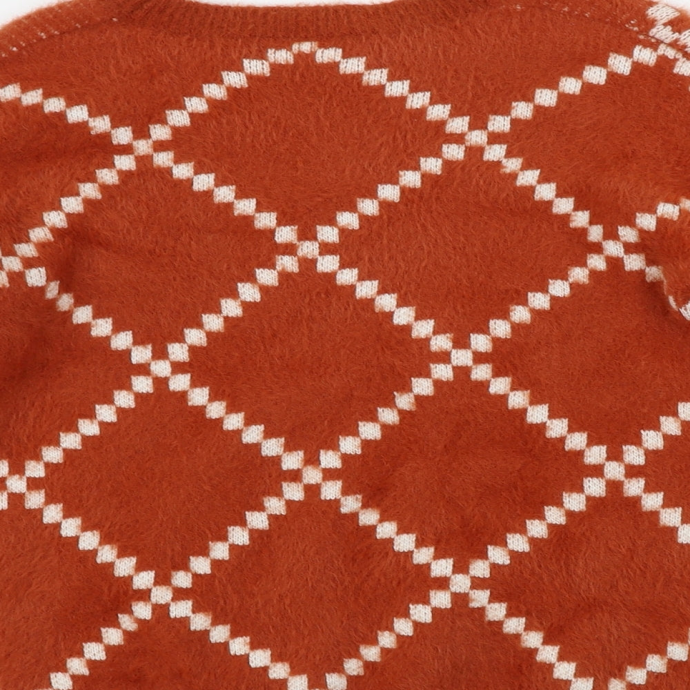 Matalan Womens Brown Geometric Pullover Jumper Size M