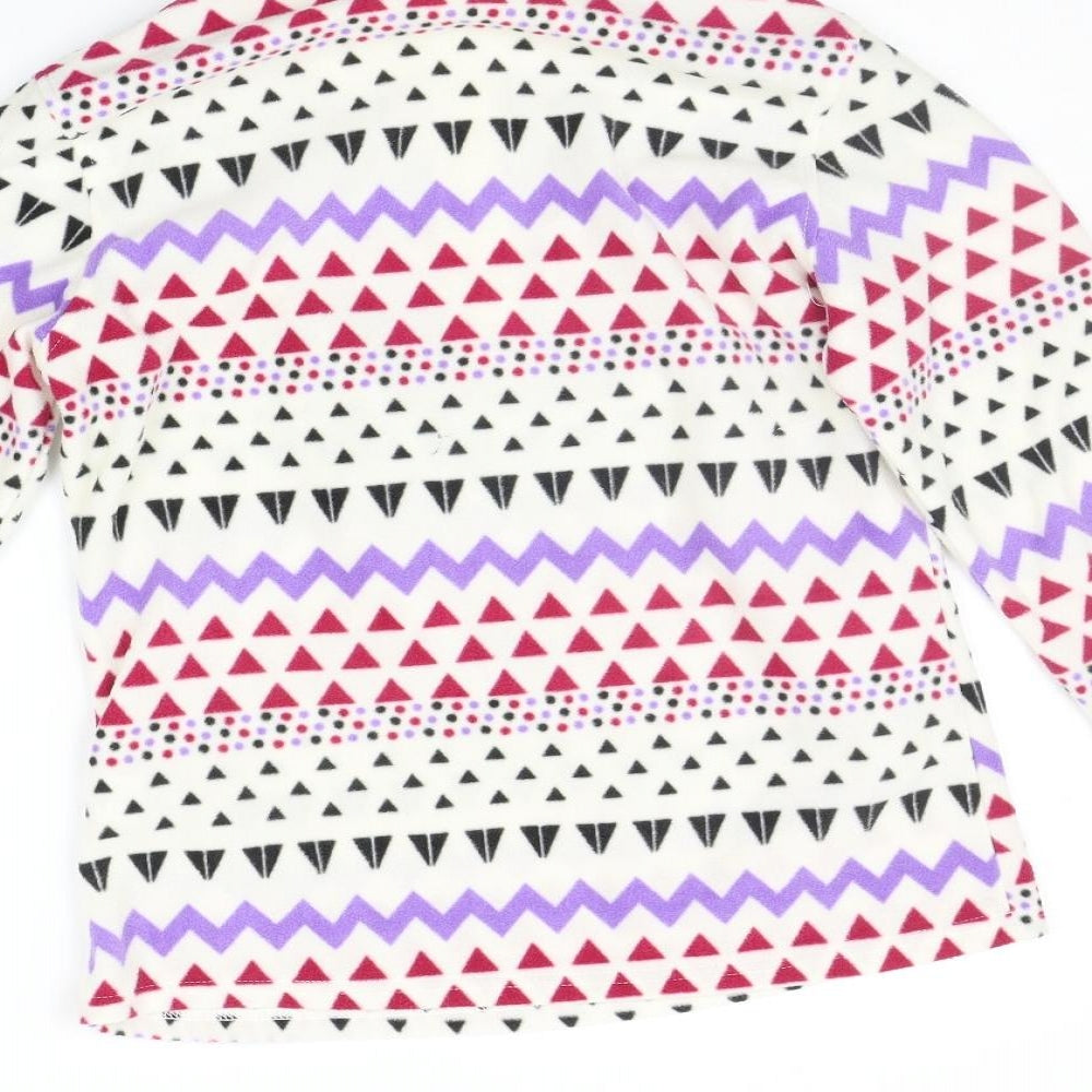 Winter Adventures Womens White Geometric Pullover Jumper Size S