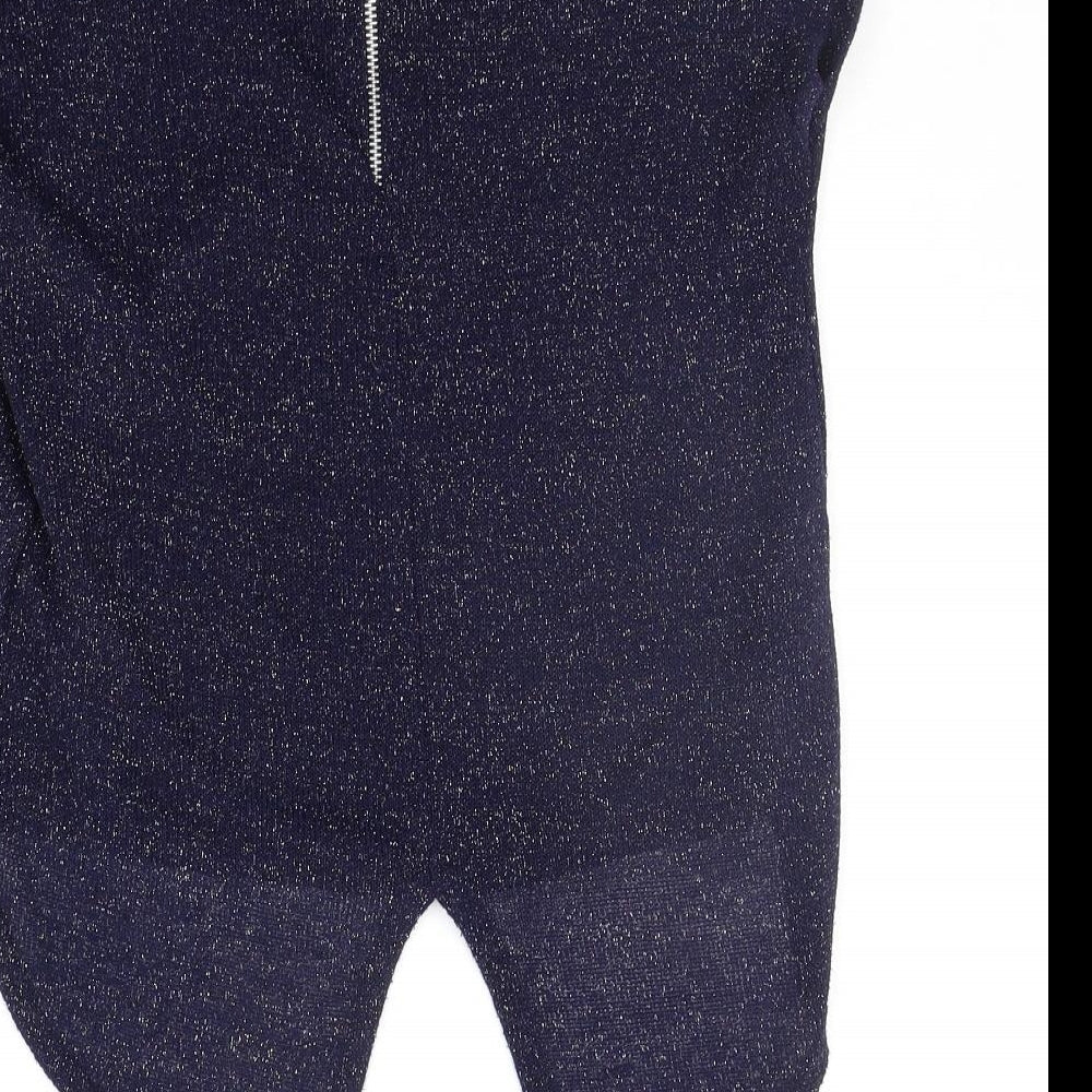 Boohoo Womens Blue Basic Blouse Size 8