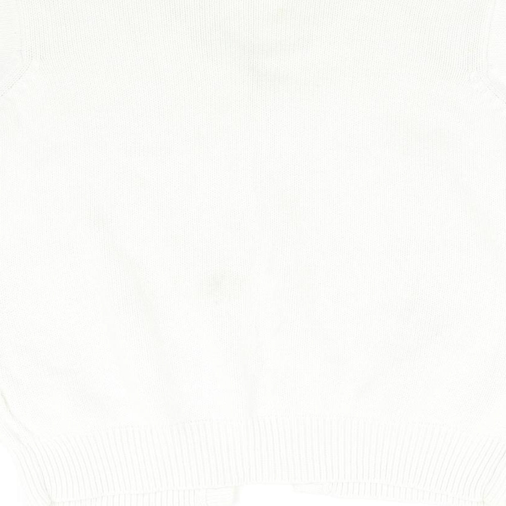 EWM Womens White Knit Cardigan Jumper Size L
