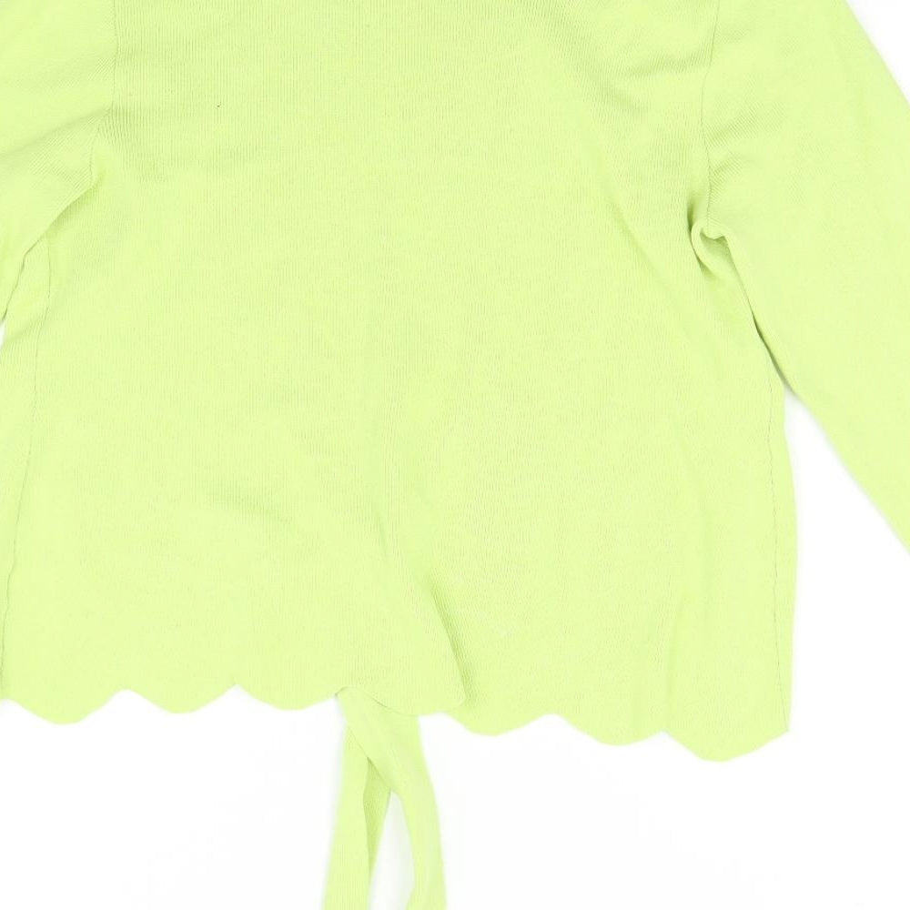 Ellie Womens Green Knit Cardigan Jumper Size L