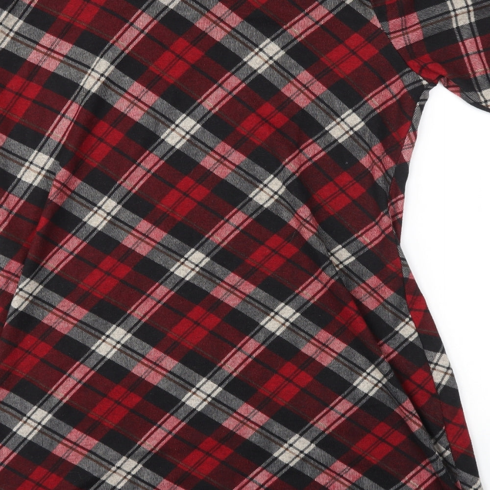 NABELLA Womens Red Check Jumper Dress Size S