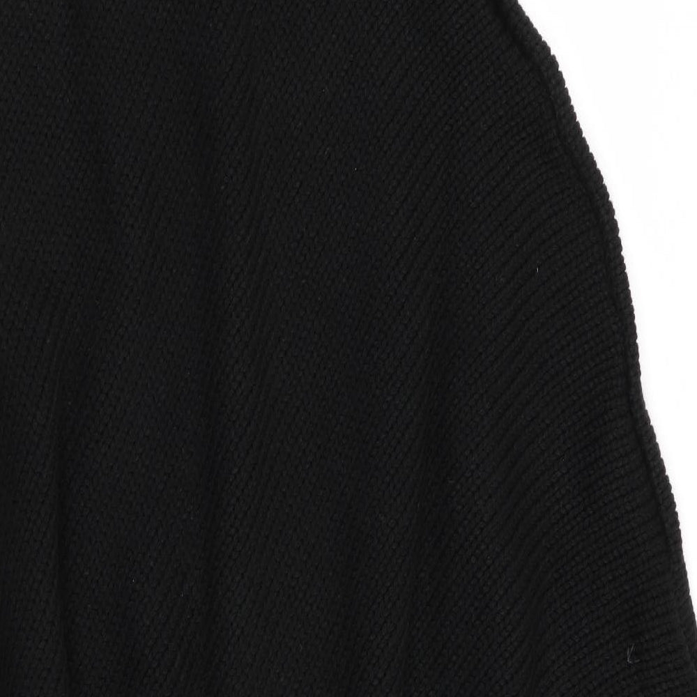 Preworn Womens Black Pullover Jumper - Batwing Sleeve - side splits