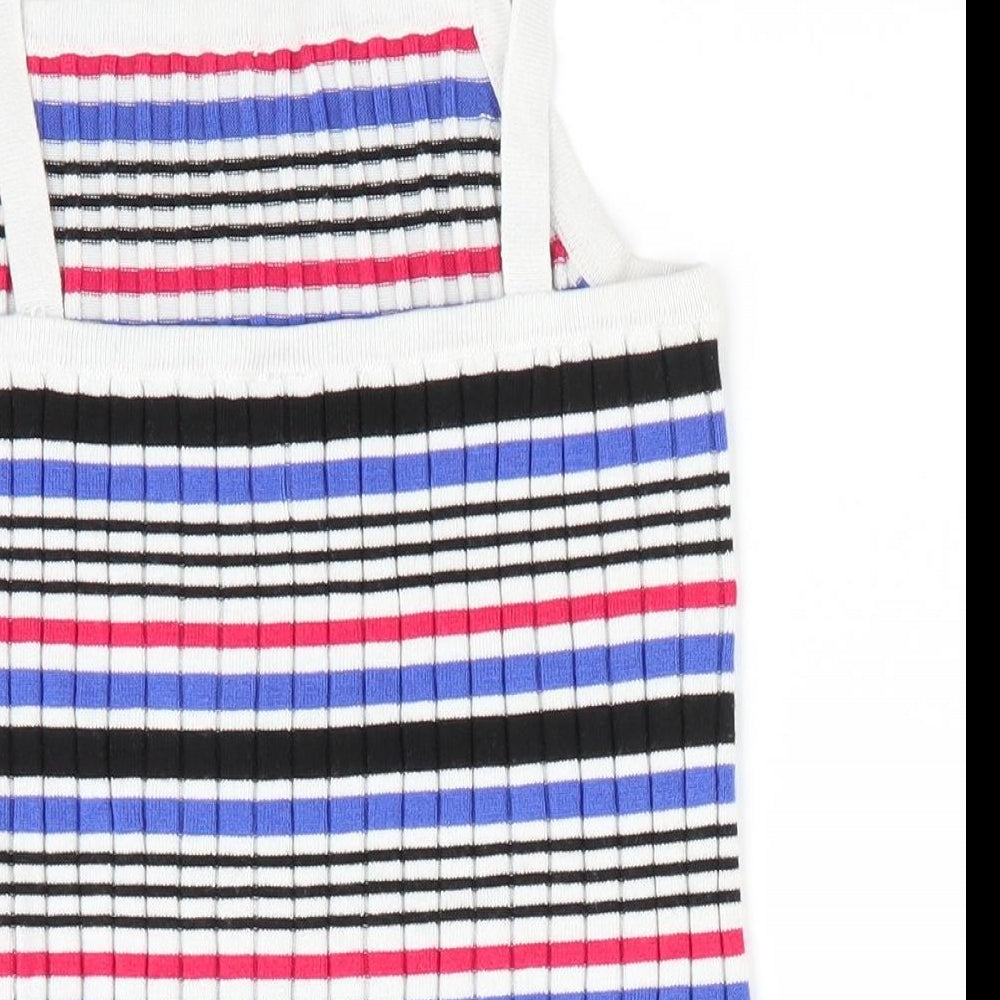 Divided Womens Blue Striped Vest Jumper Size 6