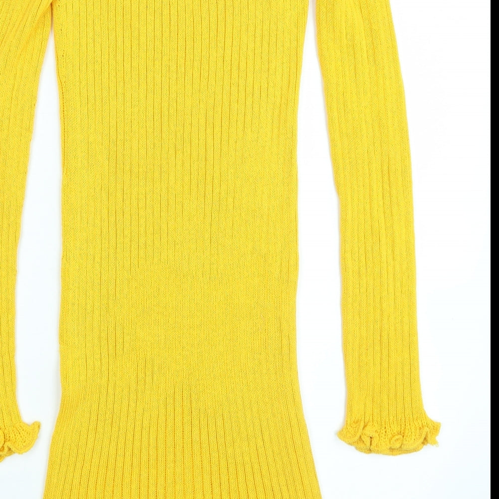 Pretty Twisted Womens Yellow Pullover Jumper Size S