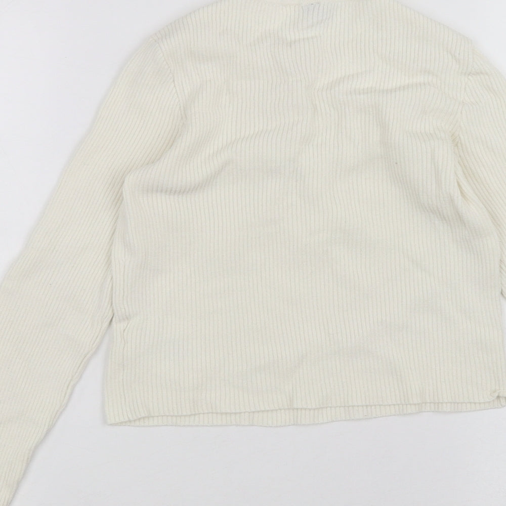 H&M Womens White Basic T-Shirt Size S