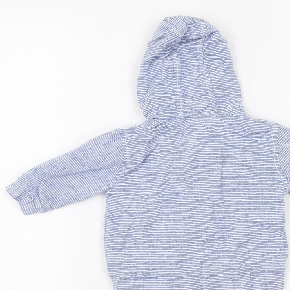 NEXT Baby Blue Striped Parka Coat Size 0-3 Months