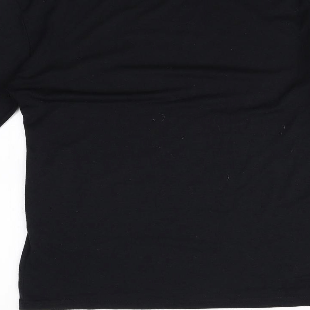JUISHDEN Womens Black Basic T-Shirt Size M