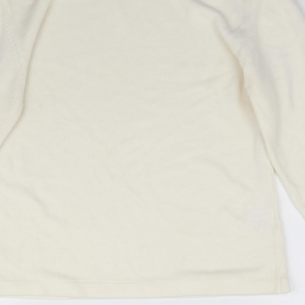 Acrylic Womens Ivory Knit Pullover Jumper Size 14