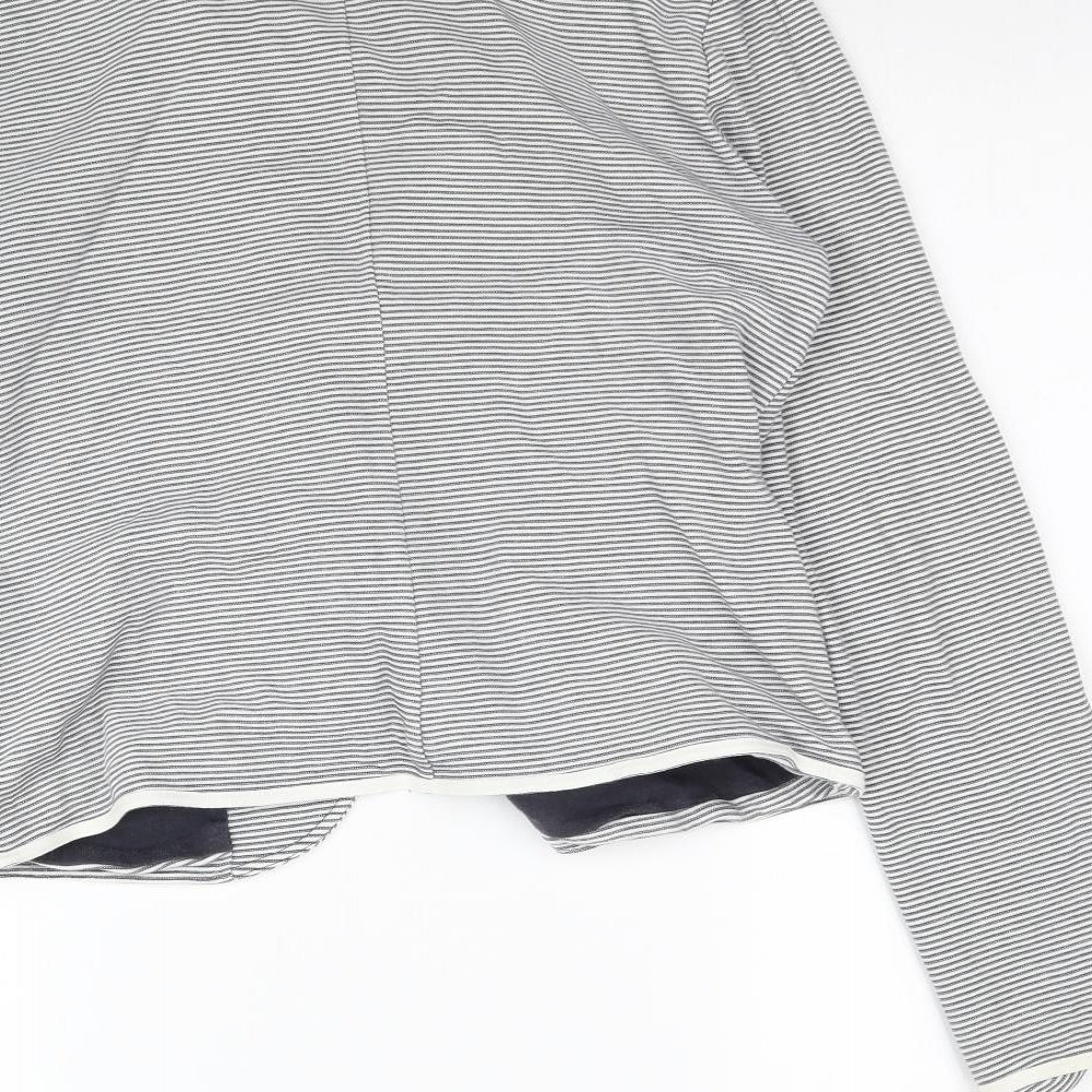 NEXT Womens White Striped Jacket Blazer Size S