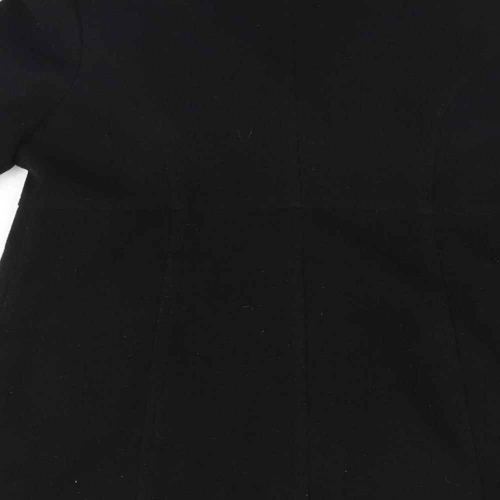 EWM Womens Black Overcoat Coat Size 12